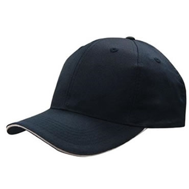 4009 6 Panel Breathable Poly Twill Cap with Sandwich Trim