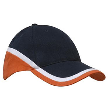4026 6 Panel Brushed Heavy Cotton Tri-Coloured Cap