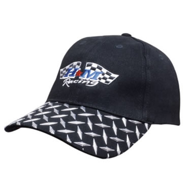 4044 Brushed Heavy Cotton Cap With Checker Plates On Peak