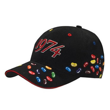 4119 6 Panel Brushed Heavy Cotton cap with Jelly Beans Embroidery