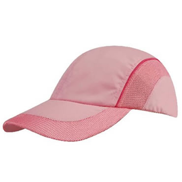 3802 Spring Woven Fabric Cap with mesh side panels and peak